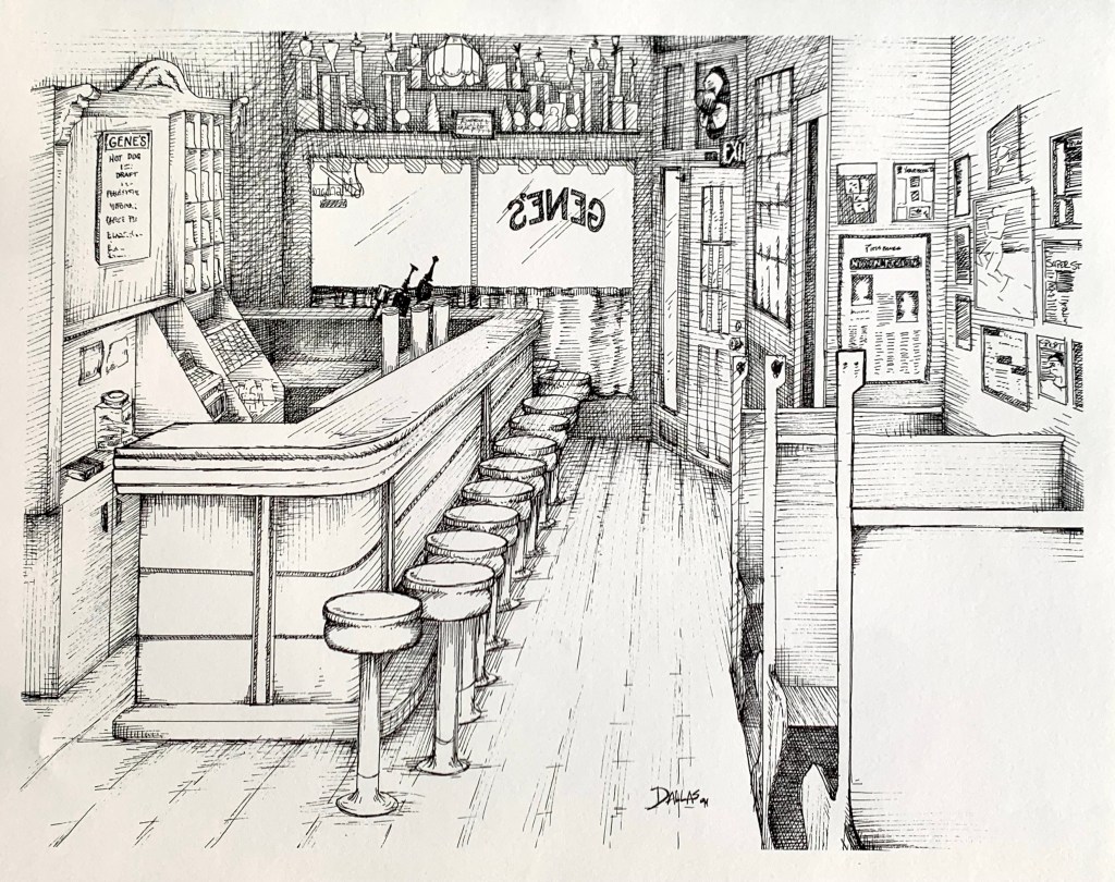main bar sketch at gene's